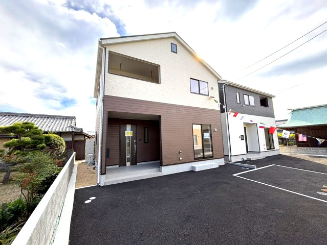 クレイドルガーデン筒井1号棟　松前町筒井第4-1号棟(全4棟)　新築建売分譲1号棟の外観|きれいな外観です