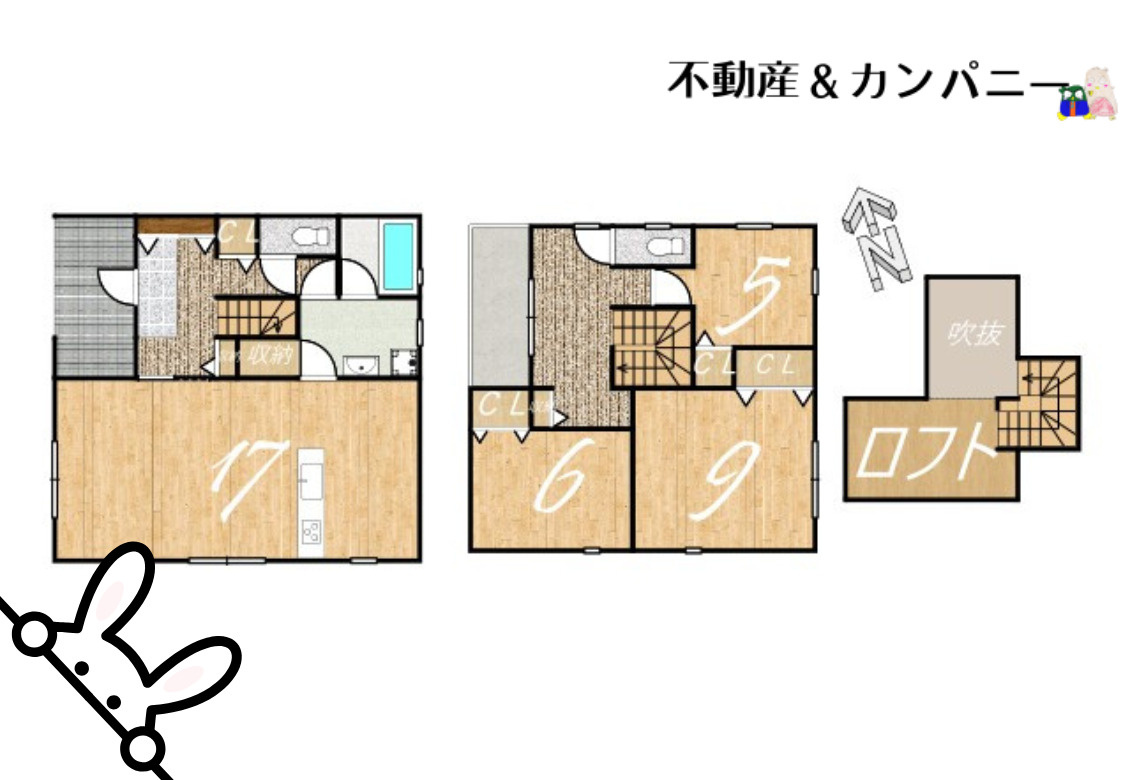 クレイドルガーデン筒井1号棟　松前町筒井第4-1号棟(全4棟)　新築建売分譲1号棟の間取り