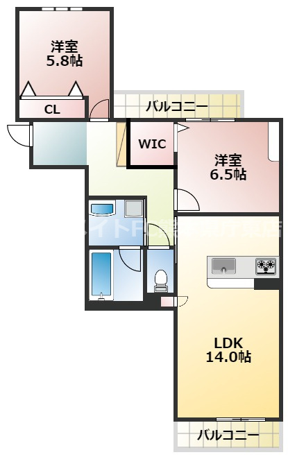 シャーメゾンステージ新大江の間取り