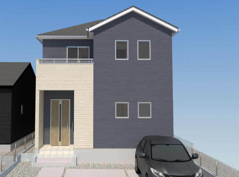 行橋市大橋1丁目4期2号棟　新築一戸建ての外観|洋風でオシャレな外観♪
【行橋市　新築一戸建て】