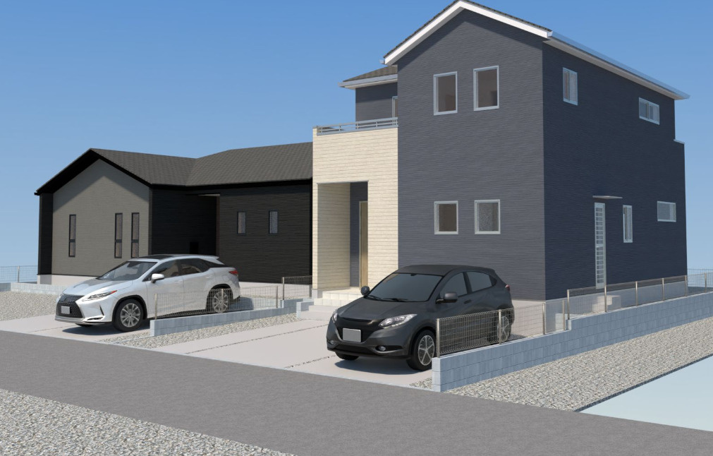 行橋市大橋1丁目4期2号棟　新築一戸建ての外観|洋風でオシャレな外観♪
【行橋市　新築一戸建て】