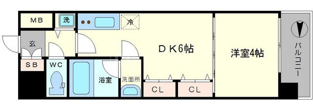 S-RESIDENCE淀屋橋の間取り