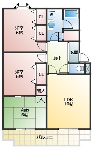サンハイツ如意申の間取り