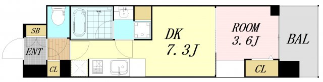 アーバネックス難波WEST 仲介手数料無料の間取り