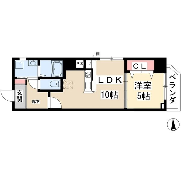 名古屋市中川区山王３丁目の賃貸マンションの間取り