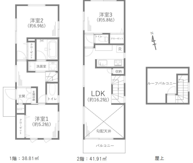 Sky Deck House 湘南七里ガ浜の間取り