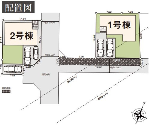松田町松田惣領新築戸建て　1号棟の区画図|配置図「松田町松田惣領新築戸建て」