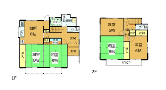 【間取り】 | 邑楽郡大泉町朝日　中古住宅 | 大家族で住めるひろびろ5DKの間取りです！