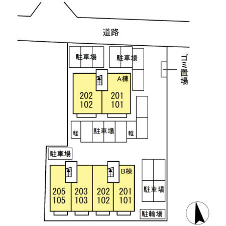 ラ・ナチュール B棟の区画図