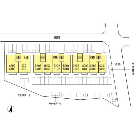 ブライトコート花繰 C棟の区画図