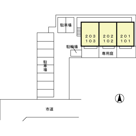 ハッピネス郡元の区画図