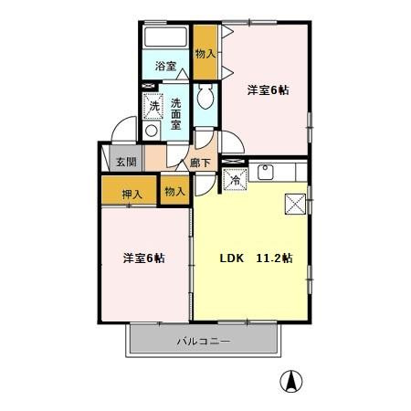 セジュール早水 Ⅱ号館の間取り
