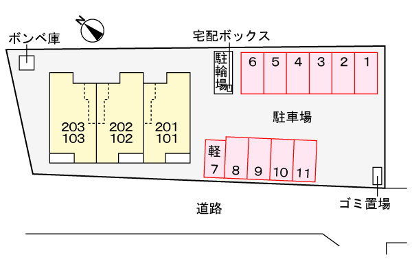 エトワールＡの駐車場