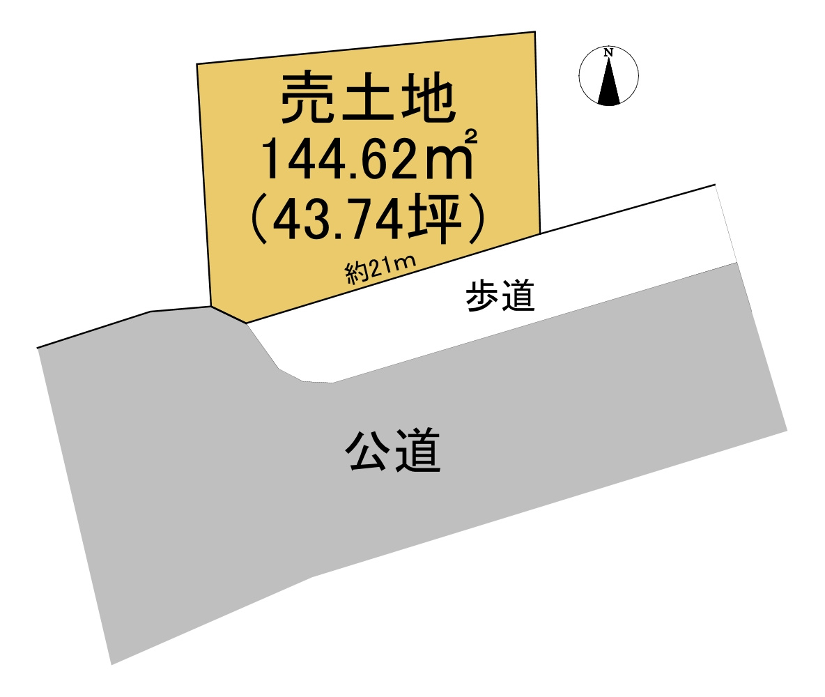 売土地　各務原市那加桐野外二ヶ所大字入会地　43.74坪