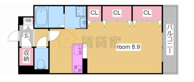 神戸市北区鈴蘭台東町２丁目のアパートの間取り