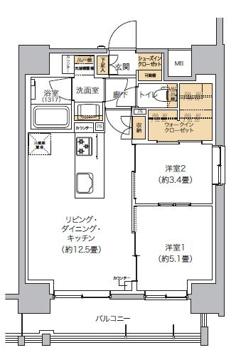 リビオメゾン芝浦の間取り