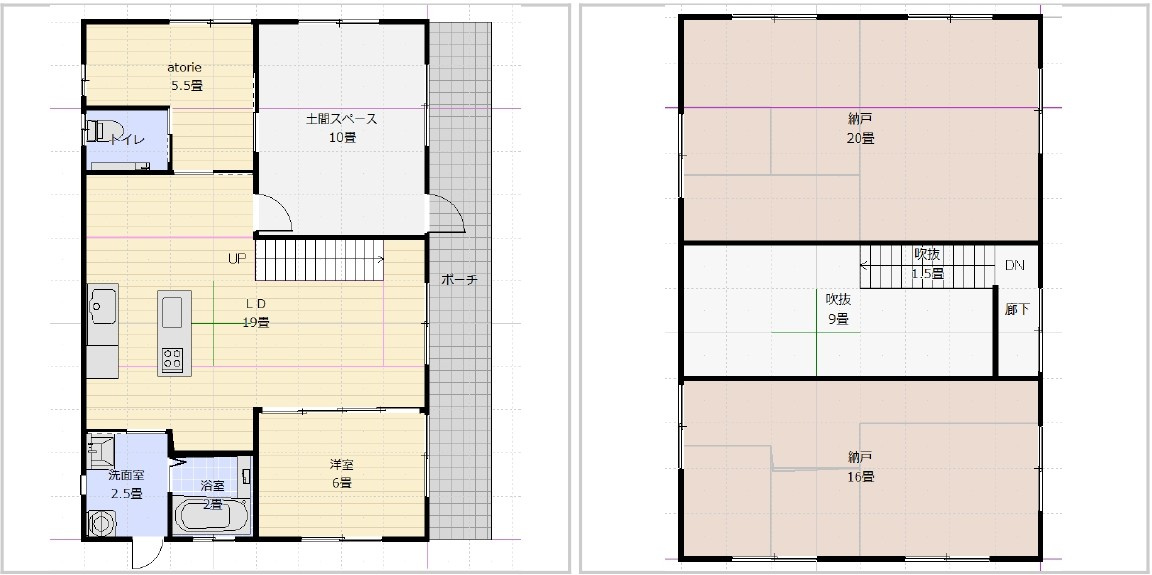 野洲市上屋　中古戸建ての間取り