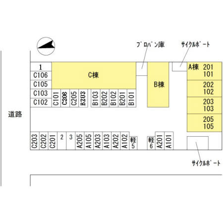 姫路市飾磨区阿成のハイツの駐車場