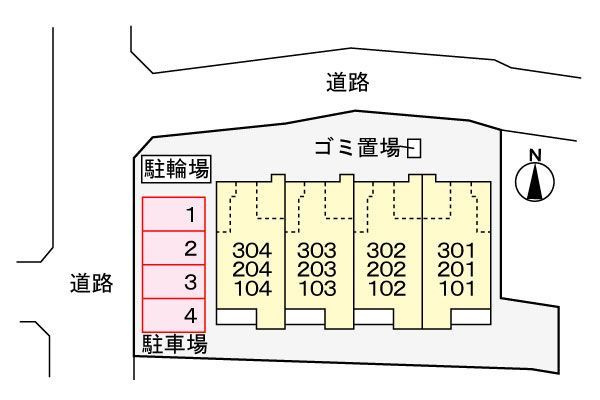 フラワー　ヒルズの駐車場