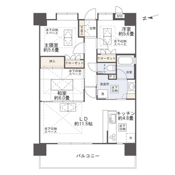 コアマンションルネス大橋の間取り