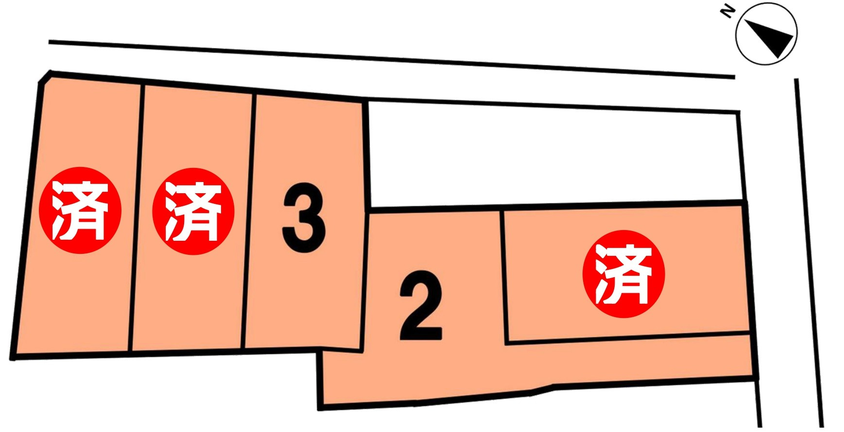草津市矢倉1丁目2号地　建築条件無し売土地の区画図
