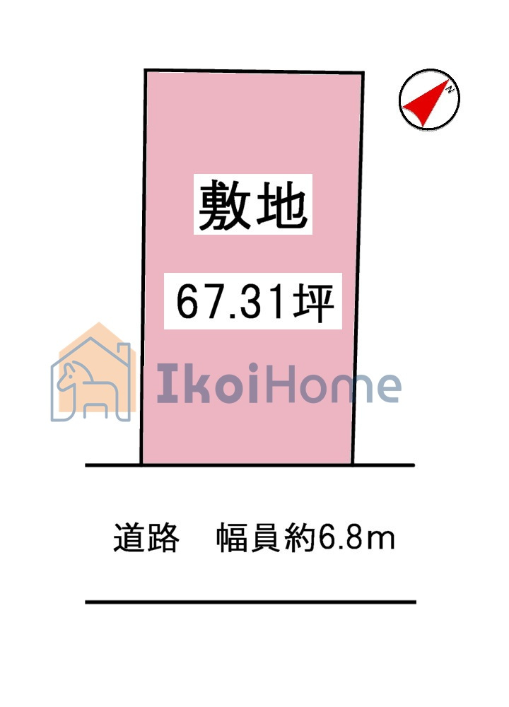 明石市大久保町谷八木　土地の土地図|敷地広々67.31坪になります。南東向きで陽当たり良好です♪