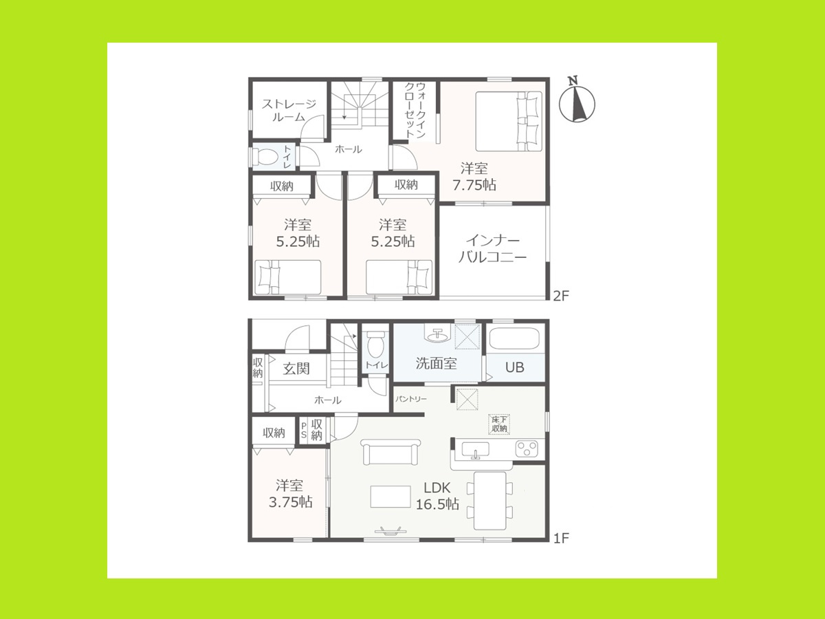海部郡大治町大字堀之内字深田の新築一戸建の間取り|◇２号棟・間取り図◇