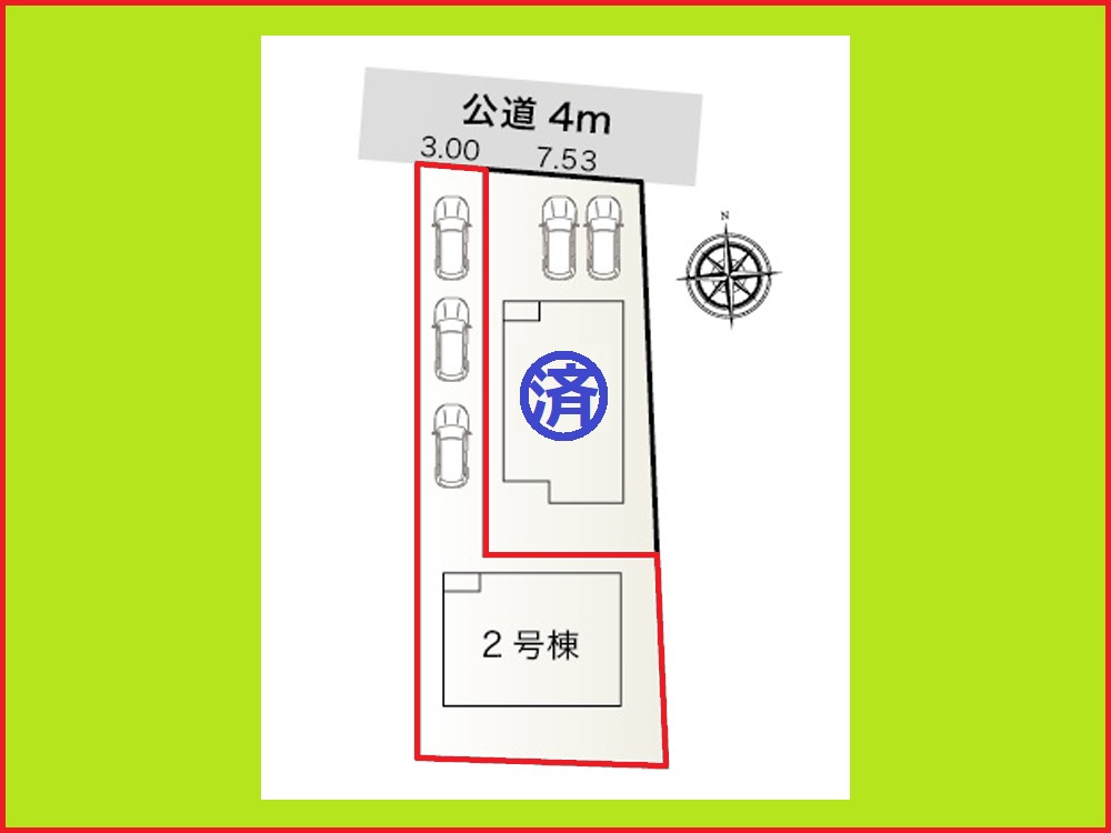 海部郡大治町大字堀之内字深田の新築一戸建の区画図|◇２号棟・区画図◇