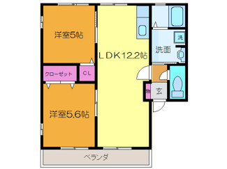 【間取り】 | コーポSHINDEN B