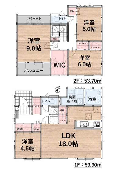 【間取り】 | 糟屋郡篠栗町中央6丁目3期　1号棟（全1棟）【仲介手数料無料・0円】 | 平日、土日祝日もお好きな日時にご見学可能です。お気軽にお問合せ下さい。