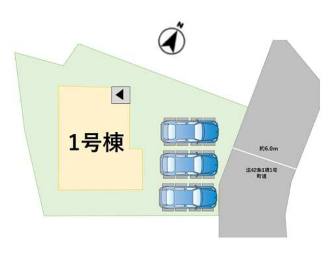 【区画図】 | 糟屋郡篠栗町中央6丁目3期　1号棟（全1棟）【仲介手数料無料・0円】 | 区画図です。