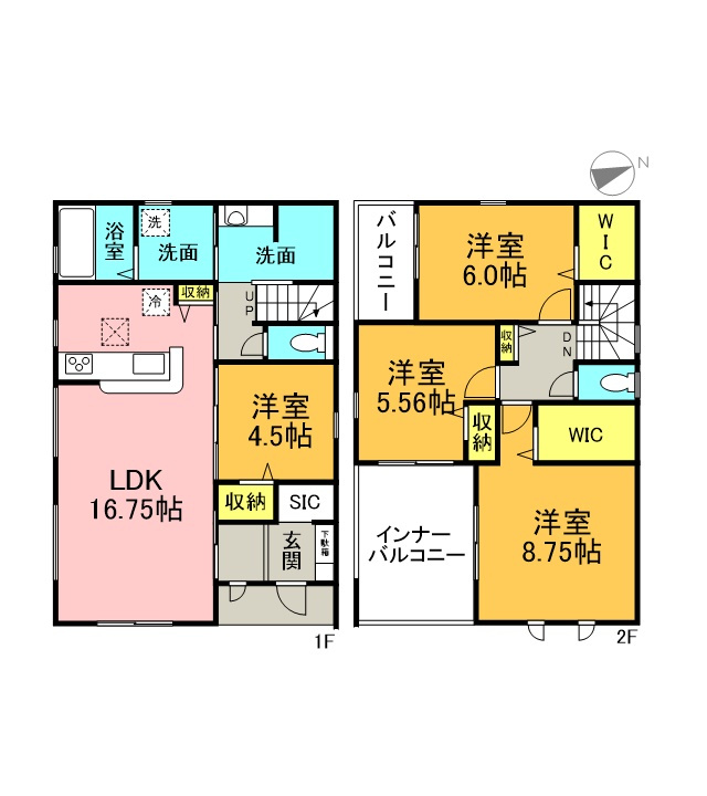 碧南市沢渡町　新築分譲　4号棟の間取り|4LDK＋WIC