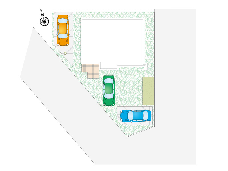 【東松山市松山町3丁目21号棟 区画図】カースペース3台分ございます。