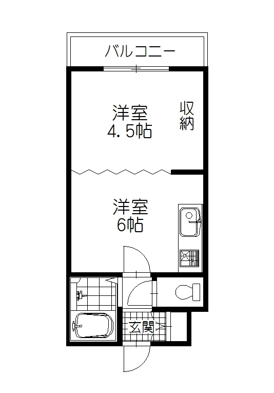 富士マンション若竹　403号室の間取り