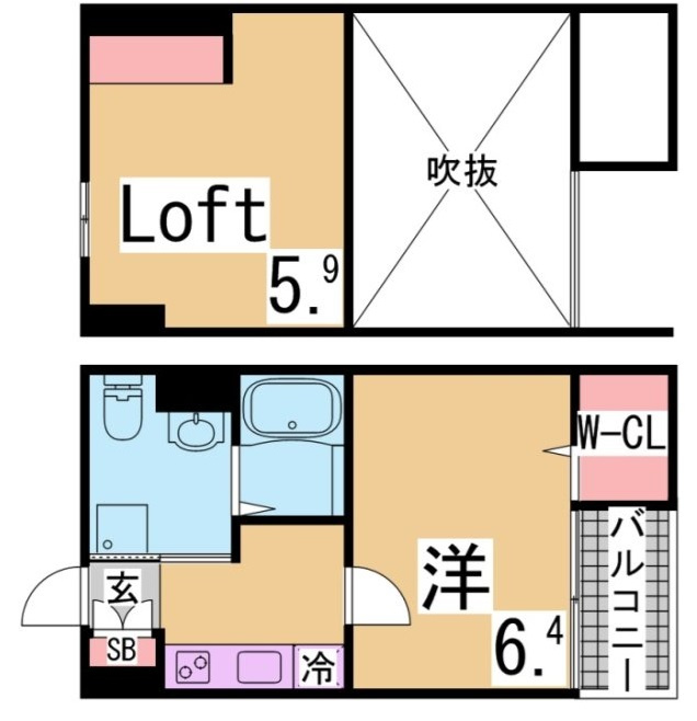 神戸市長田区野田町９丁目のアパートの間取り
