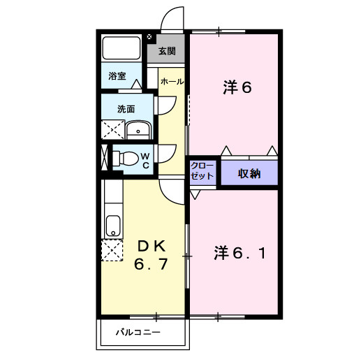 カンパーニュ弐番館の間取り