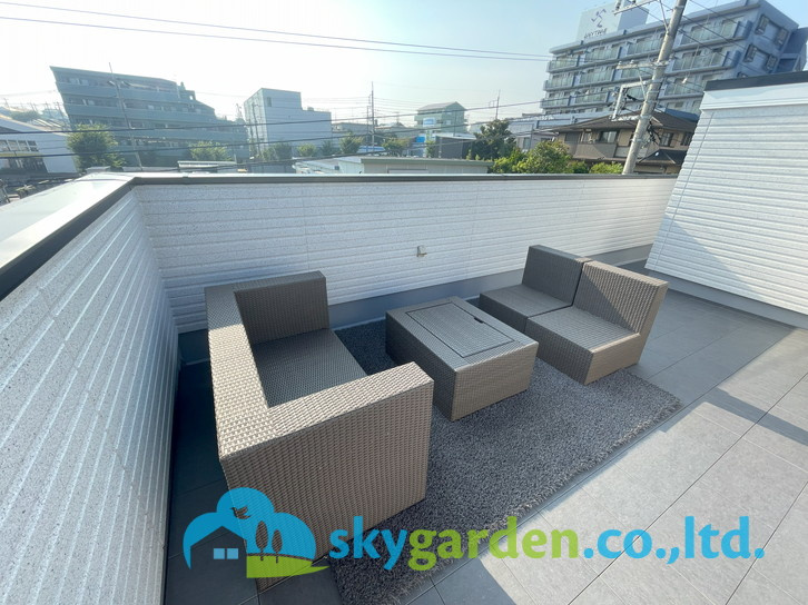 藤沢市石川2丁目　新築戸建　全1棟1号棟のバルコニー