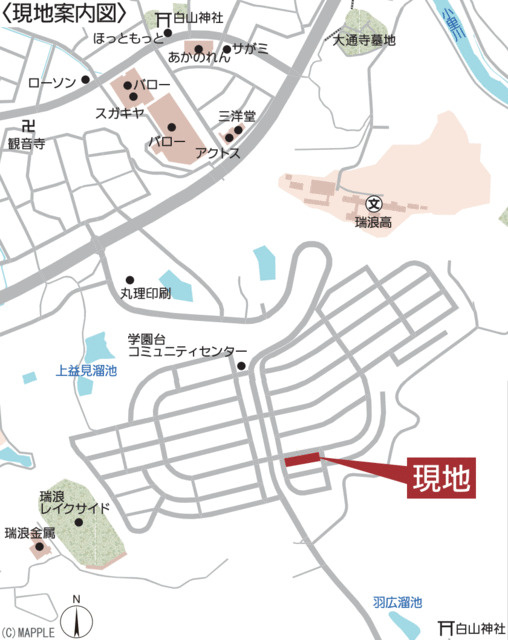 瑞浪市学園台第２の地図|案内図