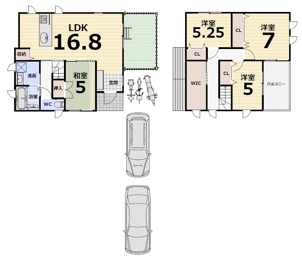 砂道町　戸建の間取り