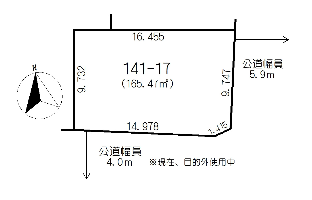 城山1丁目《古家付土地》の土地図