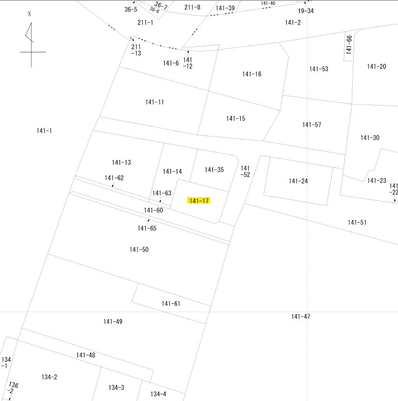 城山1丁目《古家付土地》の土地図