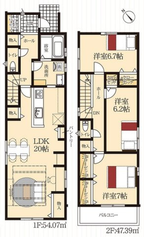 REXCRAS豊田市清水町第1　全2棟　新築戸建の間取り