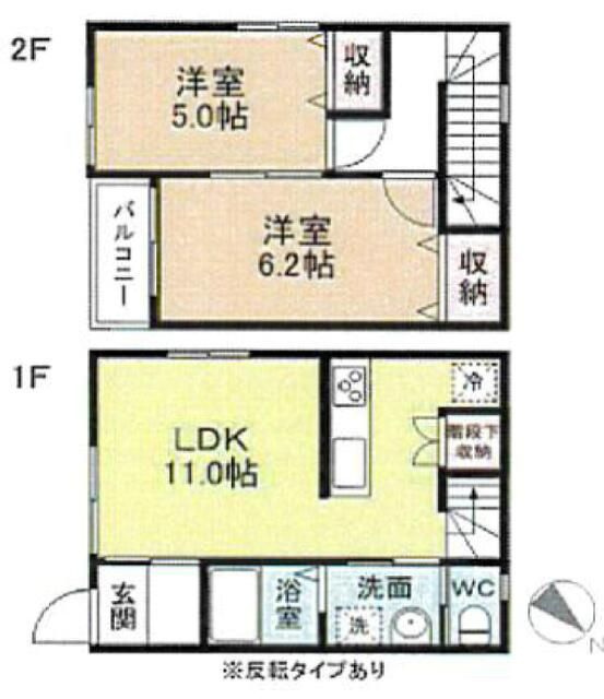 富山市高畠町２丁目の一棟アパートの間取り