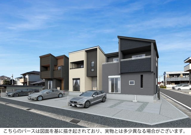ブルーミングガーデン豊田市小坂町13丁目　全3棟　新築戸建の外観パース