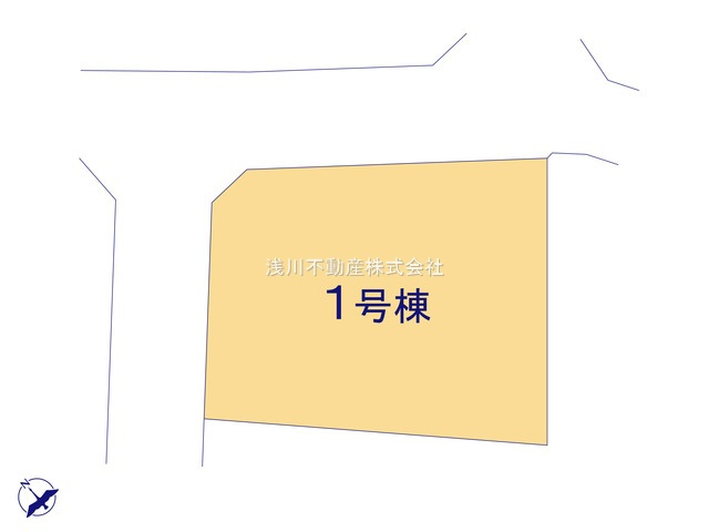 八王子市　諏訪町　新築一戸建て　２４ー１期の区画図|～人気条件の角地につき陽当たり・風通しも良好です～