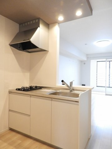 Ｌ．ラシック　古市橋のキッチン|コンパクトなキッチンで掃除もラクラク