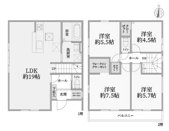 【間取り】 | 池田市畑１丁目　新築戸建