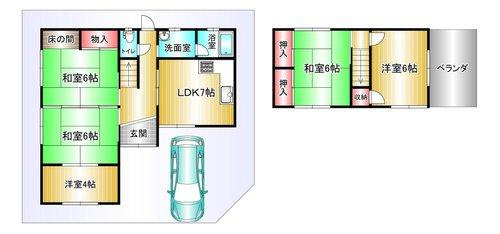 有田市宮原町道の間取り