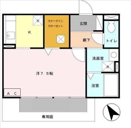 姫路市東延末４丁目のハイツの間取り