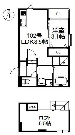 【間取り】 | スコルピオ姪浜 | 現況優先。